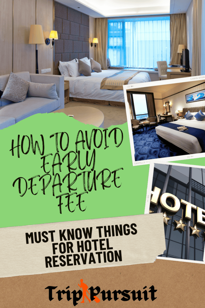 How to Avoid Early Hotel Departure Fees  

1. Check Cancellation Policies
   Review the hotel's policy before booking to understand early checkout fees.  

2. Book Flexible Rates
   Opt for refundable or flexible bookings that allow changes without penalties.  

3. Notify the Hotel Early  
   Inform the hotel as soon as possible about your early departure to negotiate waivers.  

4. Choose Shorter Stays
   Book only the nights you’re sure to stay, extending if necessary.  

5. Leverage Loyalty Programs  
   Use hotel memberships or loyalty programs, as they often offer fee waivers for frequent guests.  

6. Speak to the Manager  
   Politely request a waiver, especially if you have a valid reason for leaving early.  

7. Plan Ahead
   Confirm your travel itinerary to avoid needing to leave earlier than expected.  