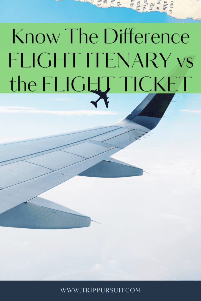 Difference Between Flight Ticket and Flight Itinerary
Flight Ticket: A confirmation of your booking; serves as proof of payment and allows you to board the flight.
Flight Itinerary: A detailed schedule of your travel, including flight times, stops, and destinations, but not a valid travel document.