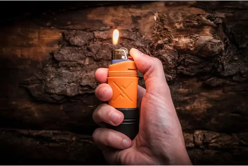 A Dot approved lighter case is shown in the picture