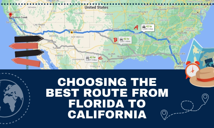 Best Route from Florida to California