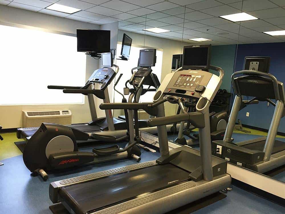 A picture of three gym equipments