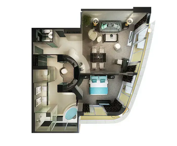 Haven’s deluxe owner’s suite floor plan