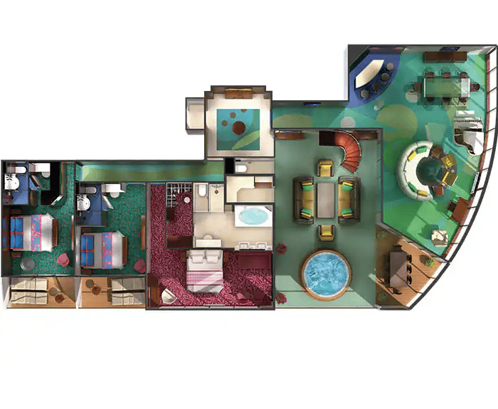 3 bedroom garden villa 3d room layout is shown in the picture during reviewing NCL Suite Vs Haven