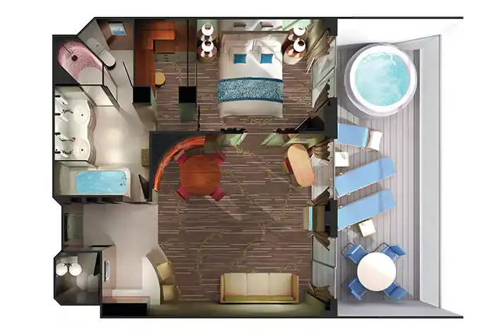 The owner's Suite Floor plan is shown in the picture during writing the article of NCL Suite Vs Haven
