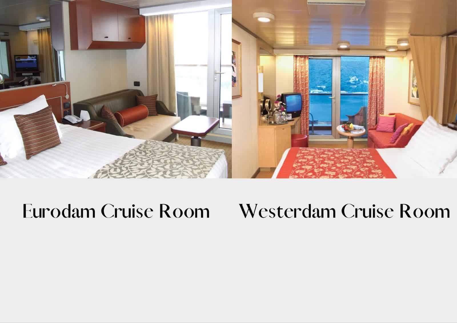 staterooms of Eurodam vs Westerdam