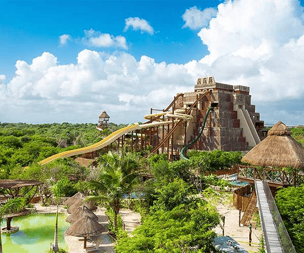 Costa Maya beach resort water park is shown in the picture while writing a review of Costa Maya vs Progresso