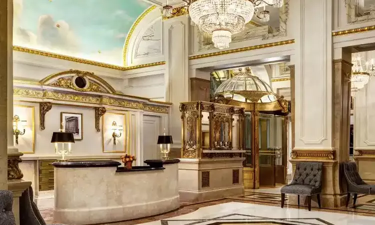 The Interior of St Regis Hotel New York is shown in the picture
