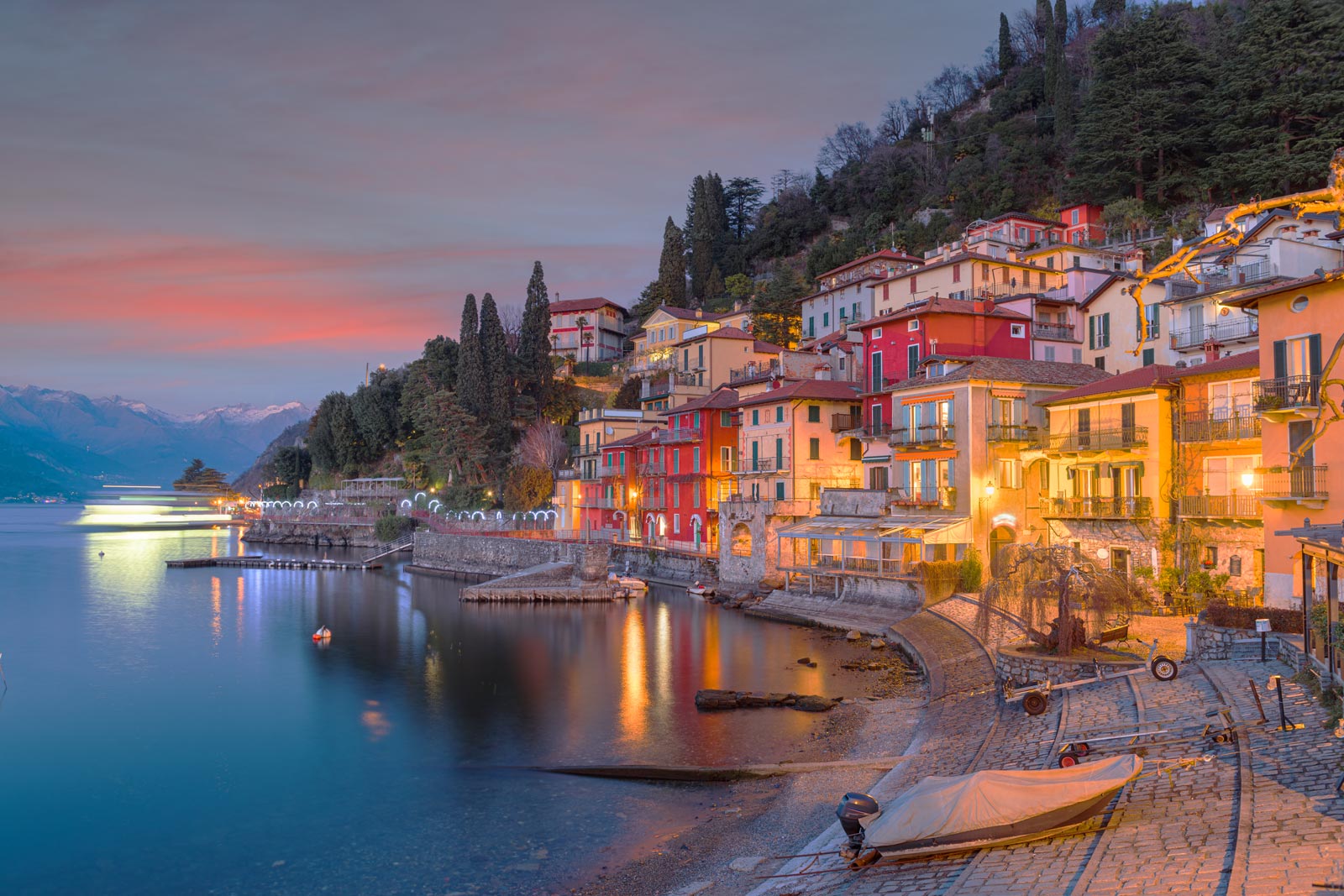 Beautiful town along Amalfi coastline is shown while comparing the coastal belt with Lake Como