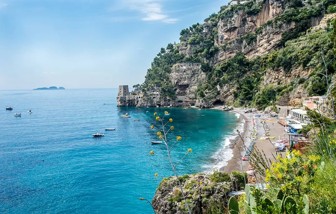Amalfi coastline is shown in the picture