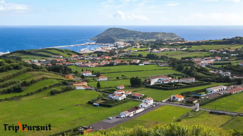 Picture shows Azores island view in the backdrop of ocean