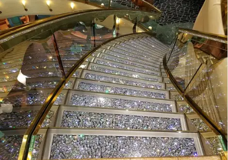 MSC Divina is known for its exquisite Swarovski Crystal Staircase, which adds a touch of elegance and glamour to the ship's interior