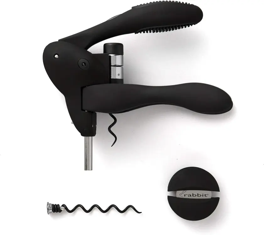 Picture shows a rabbit corkscrew which is also known as lever corkscrew