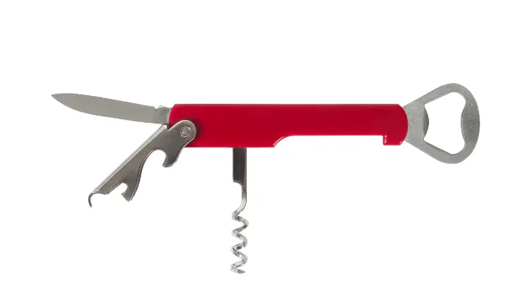 Picture shows a waiters corkscrew which is allowed to be carried in the plane as per TSA 