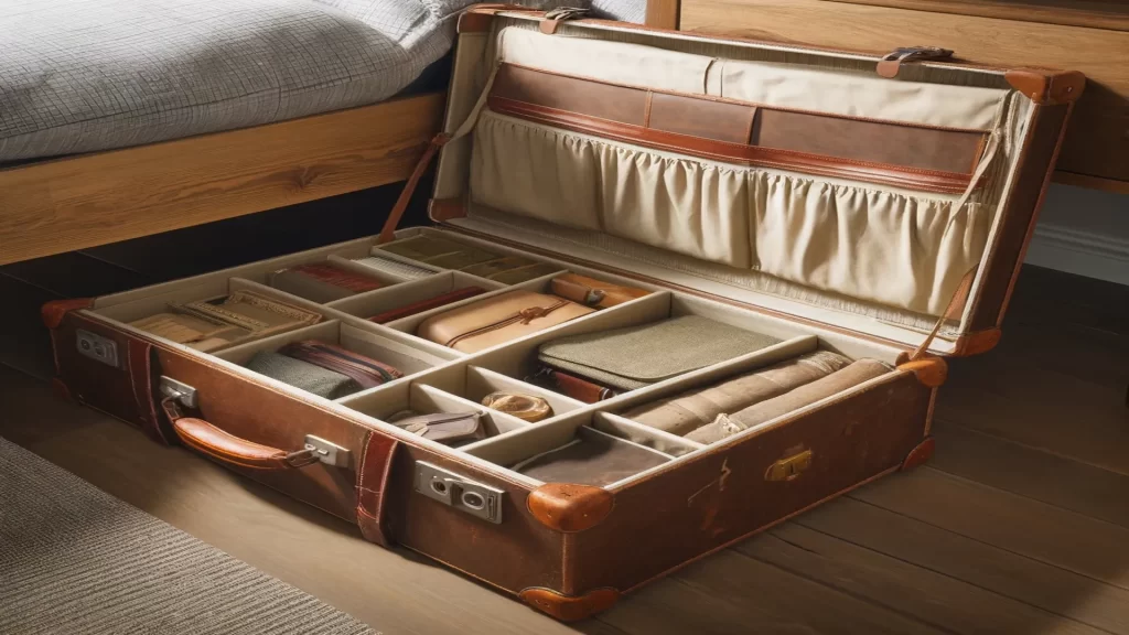 what to do with old suitcases. use it to store bedsheets or cloths and place in store room or under the bed