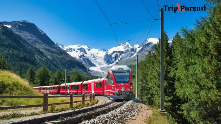 Bernian Express vs Glacier Express train in switzerland