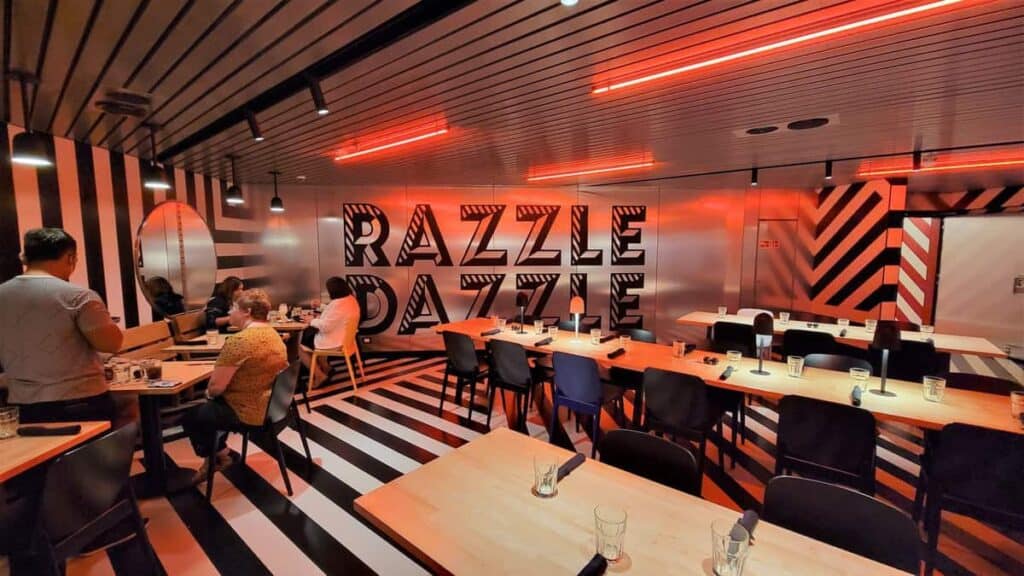 Razzle Dazzle resturent in scarlet lady cruise ship is one of the finest and a must try